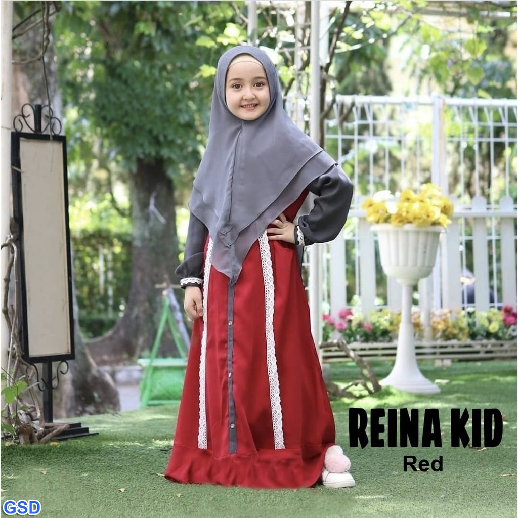 Syari Reina Kids FREE HIJAB/Baju Gamis Anak Perempuan/Baju Anak Kecil Termurah/Baju Hijab Syari Anak