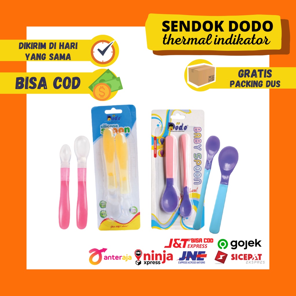 Sendok Makan Dodo Silicone Thermal Indicator Indikator Panas Baby Silicone Spoon