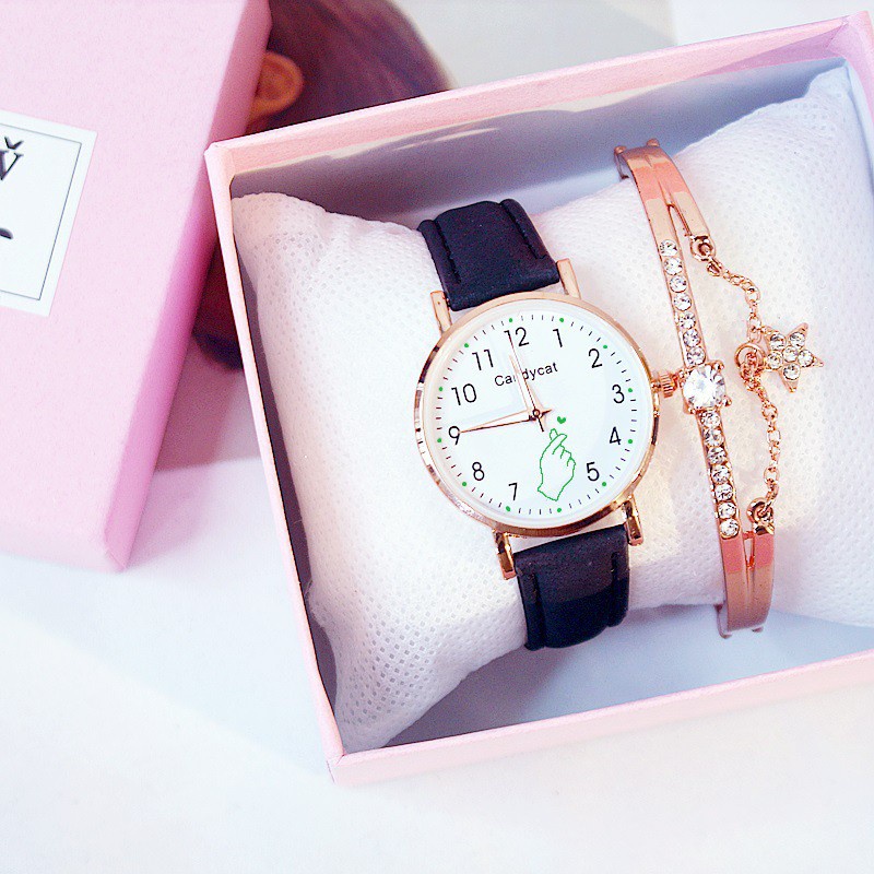 ✅Grosir Jam Senen - Jam Tangan CandyCat Korean Wanita Motif Love Saranghae Quartz Analog Gaya Korea Import