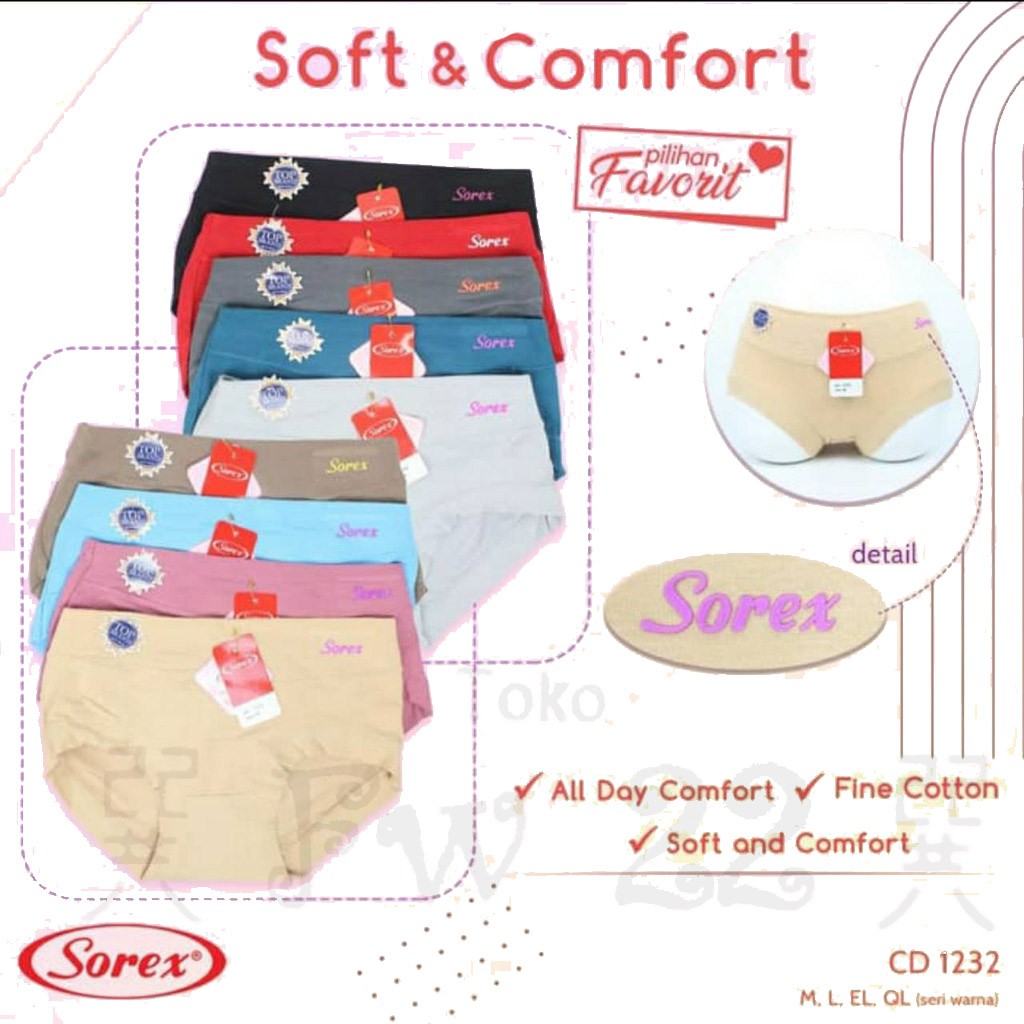 CD Wanita Sorex 1232 Berbahan Katun Lembut dan Tebal serta Berukuran Midi