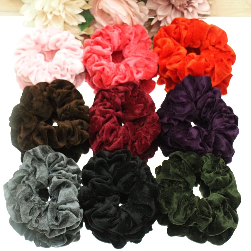 Scrunchie BLUDRU UKURAN BESAR IMPORT GRES KUALITAS PREMIUM HALUS VELVET KOREA Kuncir Scrunchie Berkualitas Aksesoris Rambut Fashion Cepol HIjab