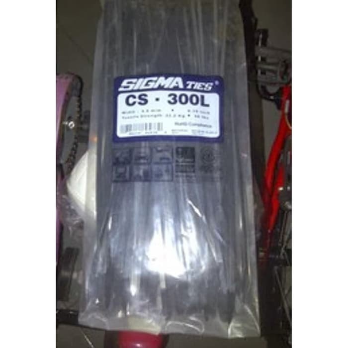 TALI KABEL TIES 300 X 4.8 HITAM HIGH QUALITY SIGMA PER PACK ISI 100