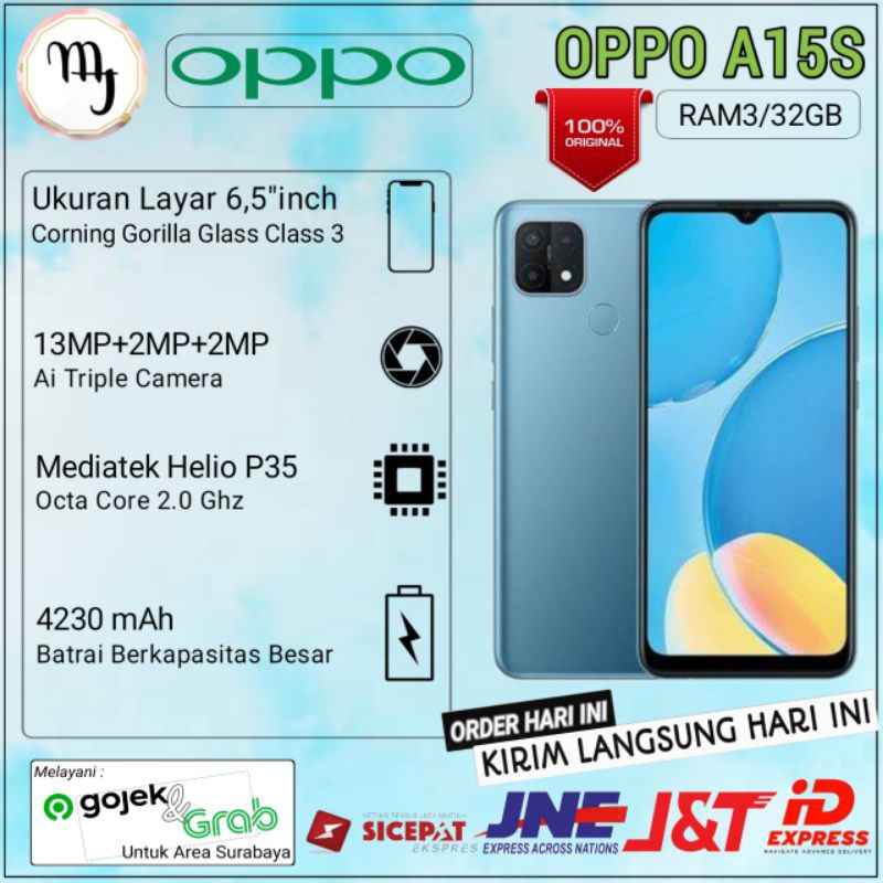 OPPO A15S Ram3/32GB Garansi Resmi 100% SERVICE CENTER OPPO SELURUH INDONESIA