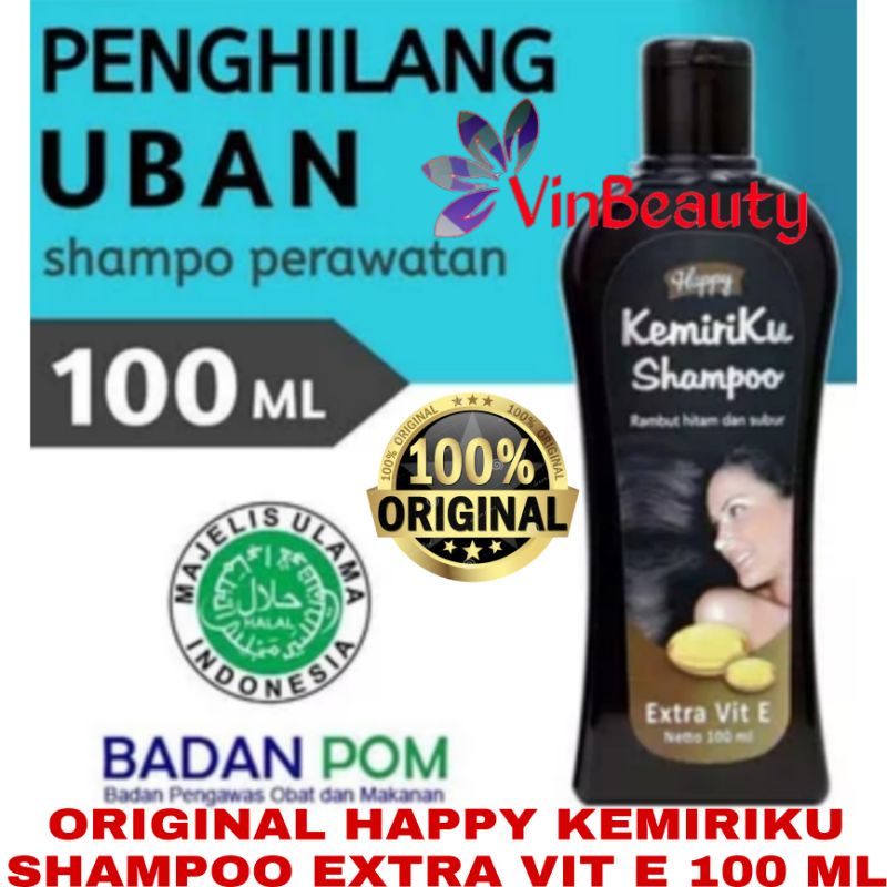 ORIGINAL HAPPY KEMIRIKU SHAMPOO 100 ML / SHAMPO KEMIRI HITAM DAN SUBUR EXTRA VIT E 100ML