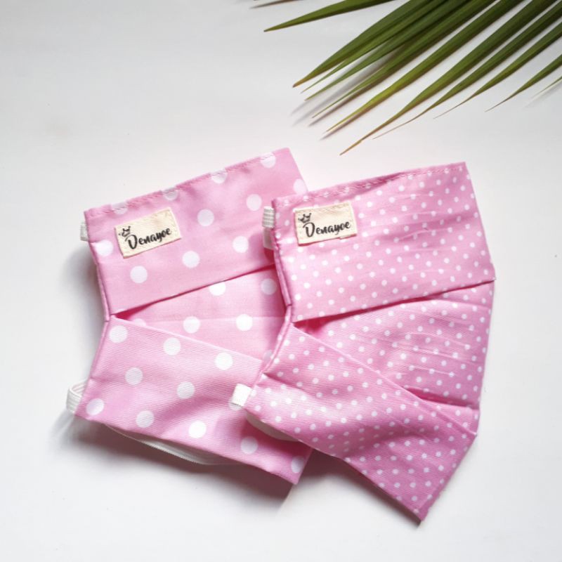 Best Seller (pink Series) Masker Kain Katun Jepang Bisa Diisi Filter Dyy5RbTQM85KW