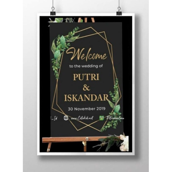 #Welcome Sign 60X40 / Dekorasi Lamaran / plus bingkai MDF