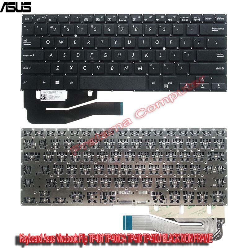 Keyboard Asus Vivobook Flip TP401 TP401CA TP410 TP410U BLACK NON FRAME