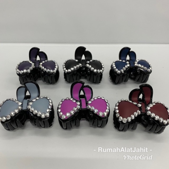 Jepit Rambut Sedang motif Pita 6cm Model 017B dengan 6 pilihan warna