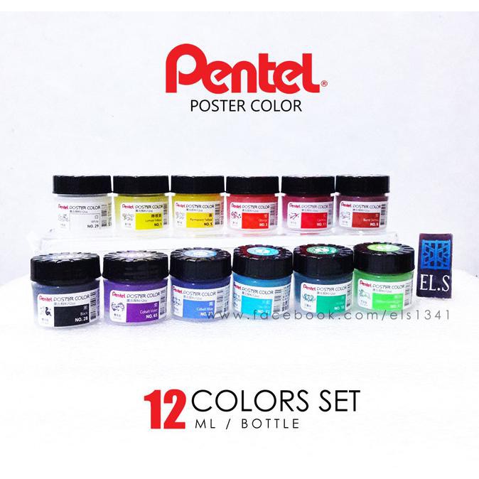 

Best Seller! Pentel Poster Colors Set 12 Warna (12 Ml) Cat Poster Terpercaya