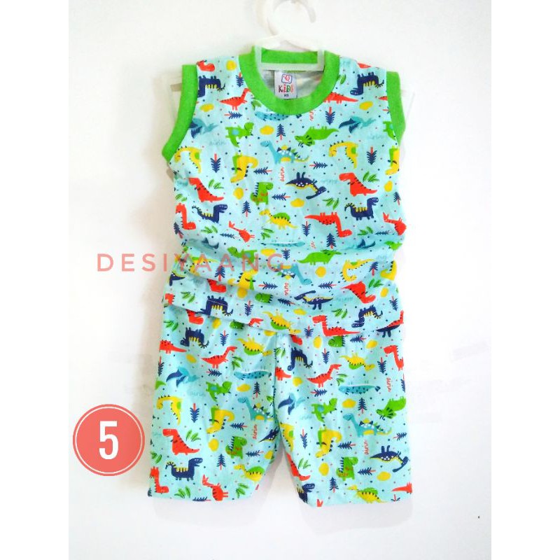 Setelan Anak Harian Kutung Qkids Size Xs (1-2tahun) Bahan Libby Aruchi