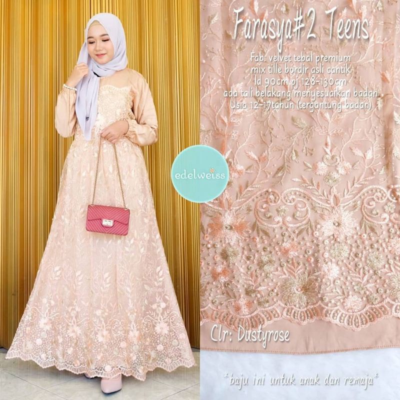 PROMO - Farasya Dress / gamis walimah terbaru 2021 / gamis remaja terbaru 2021 kekinian / gamis kond