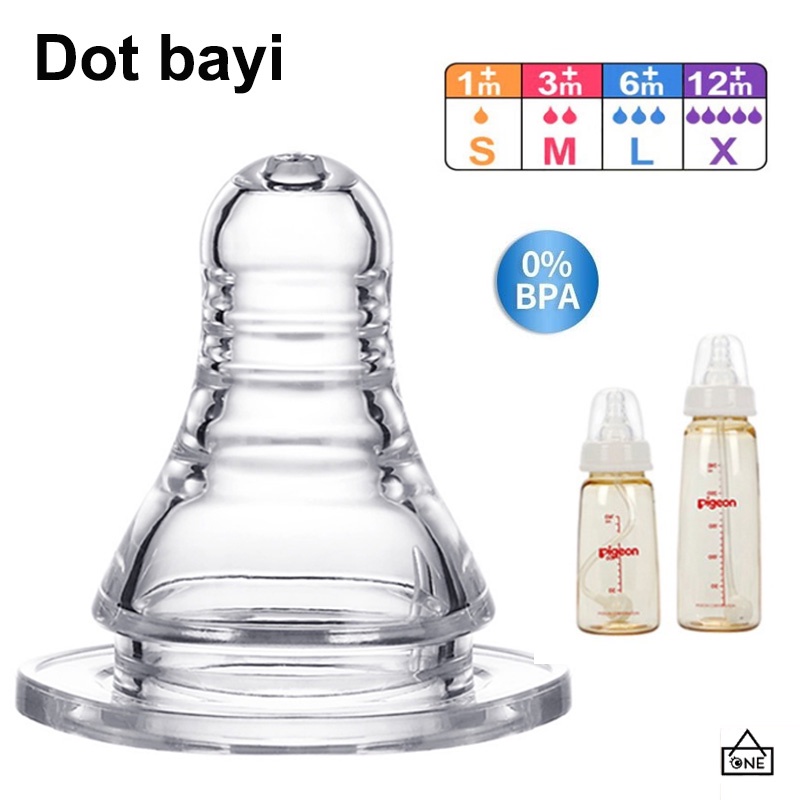 COD❤️Dot Bayi Botol Susu Pigeon Bayi Newborn Anak Murah Silicone Milk Nipple Untuk Anak Standar Pentil Dot Pengganti BPA Free