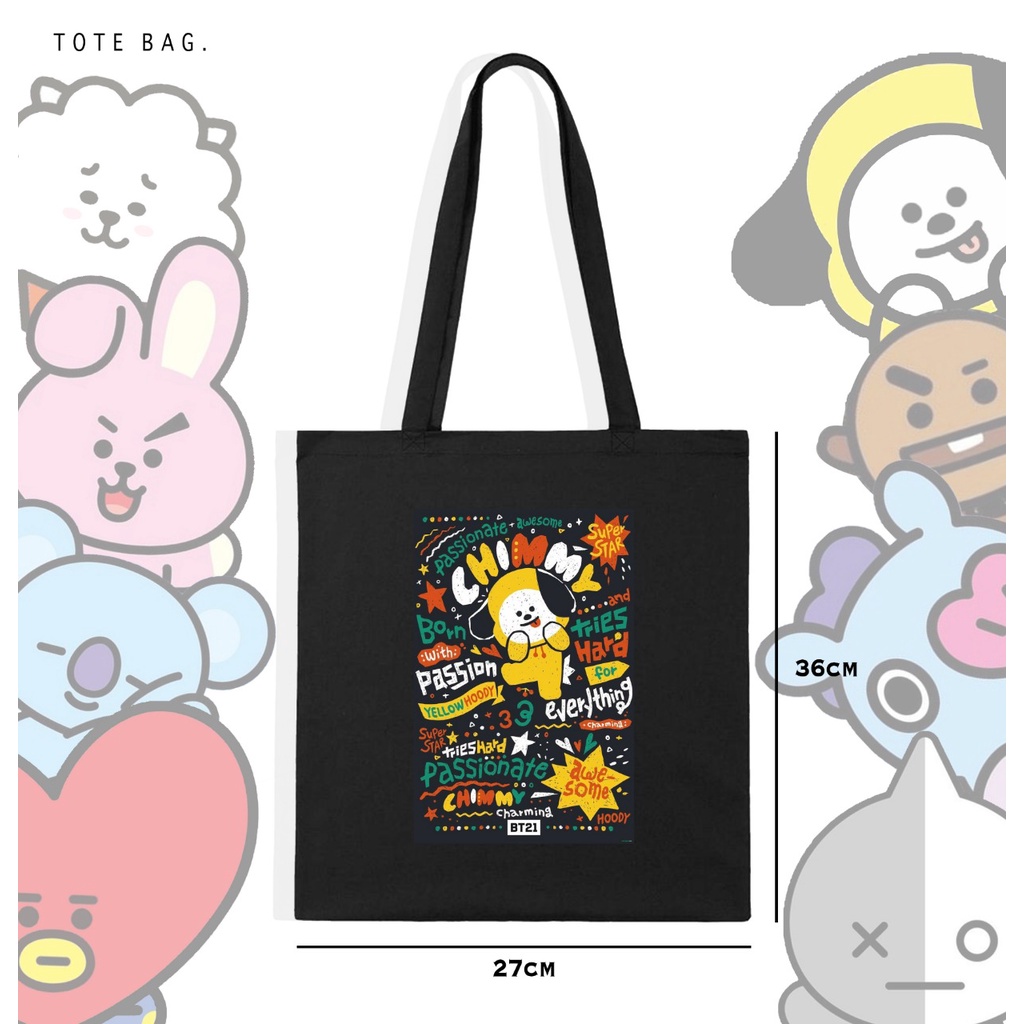 TOTE BAG WANITA BABY BANGTAN ARMY BT21 / TAS WANITA / KANVAS / KPOP