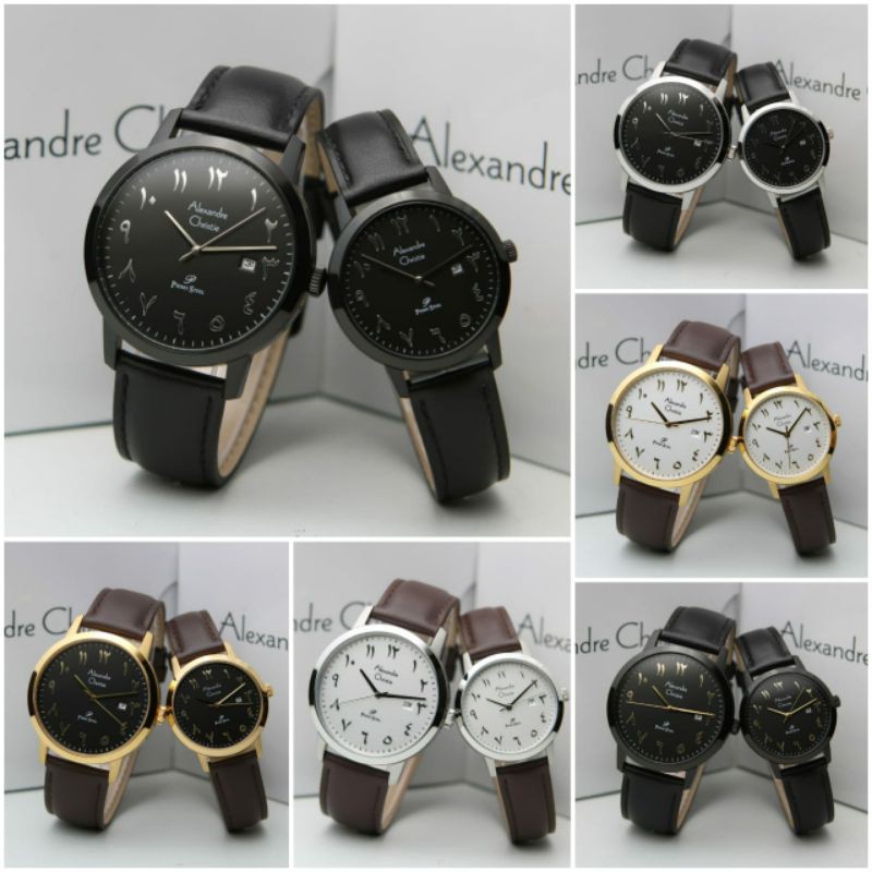 [BEST SELLER✔]JAM TANGAN COUPLE ALEXANDRE CHRISTIE AC1024 / AC 1024 LEATHER ORIGINAL