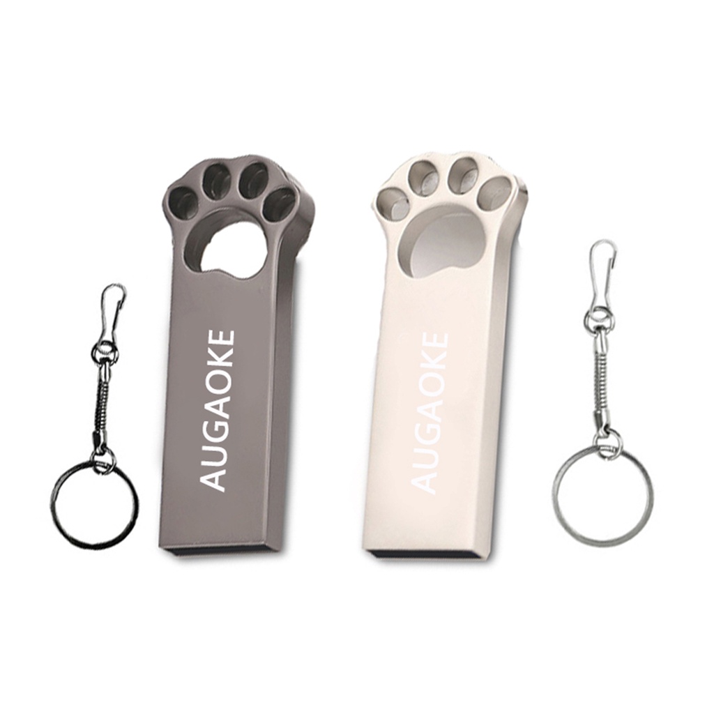 Usb 3.0 Flash Drive Transfer Data Bentuk Cakar Kucing Bahan Metal Untuk AUGAOKE 8 / 16 / 32 / 64 / 128GB