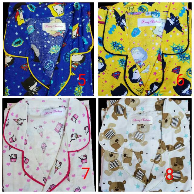 TERMURAH Daster katun jepang motif karakter,baju tidur,pajamas