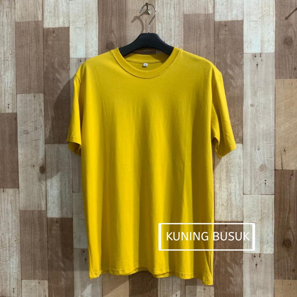 Jual Kaos Polos Kuning Busuk - Cotton Combed 30s Reaktif | Shopee Indonesia