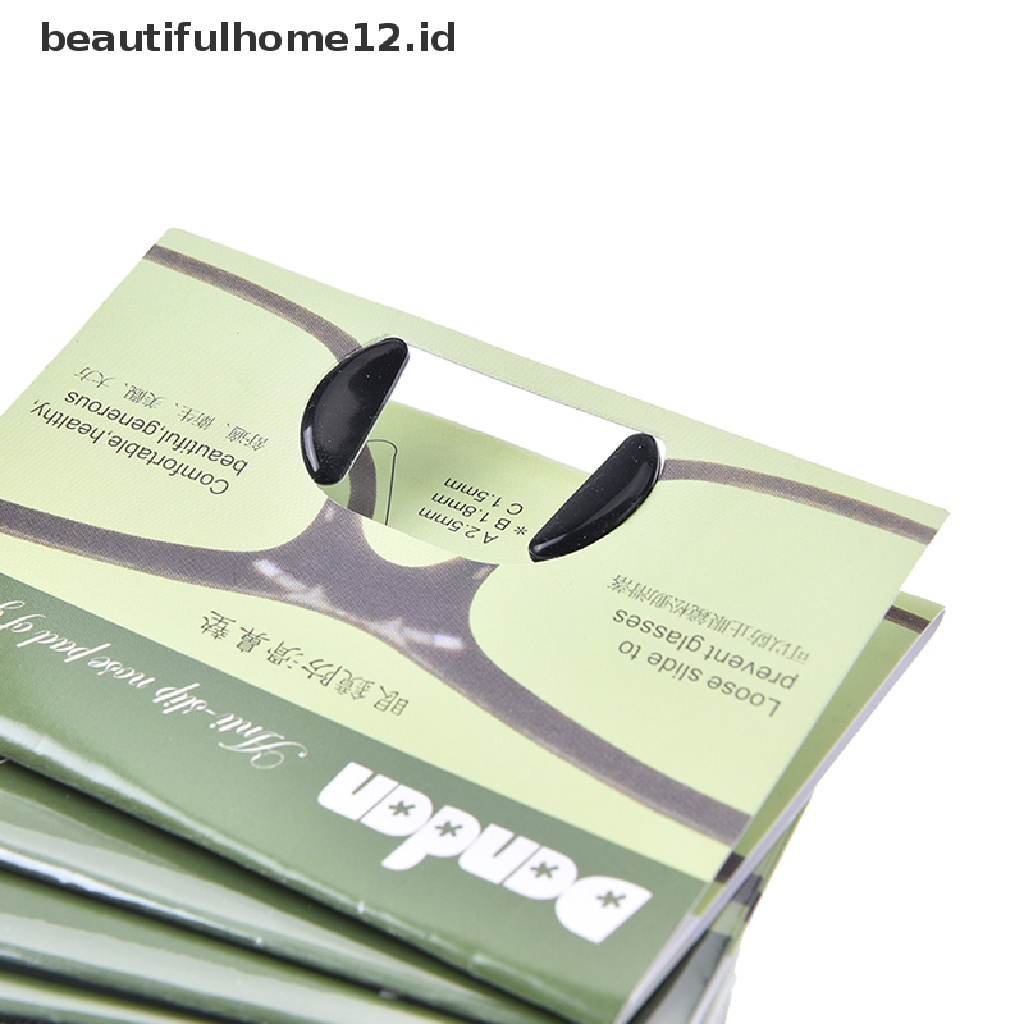 【beautifulhome12.id】 5 pairs 1.8mm anti-slip silicone nose pads eyeglass sunglass glasses spectacles .