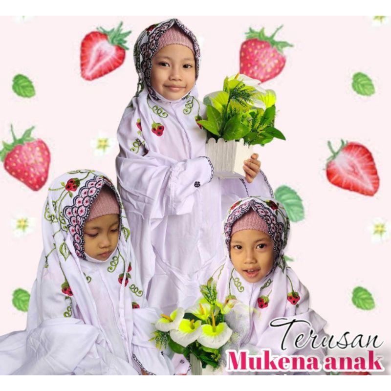 MUKENA ANAK TERUSAN BORDIR/MUKENA ANAK LANJURAN POLINO/MUKENA ANAK TERUSAN POLINO