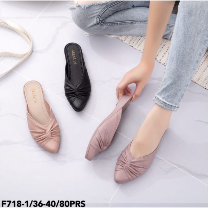 Sun-JASMINE Sepatu Bustong Casual Ruffle Kerut Import BLC F 718-1