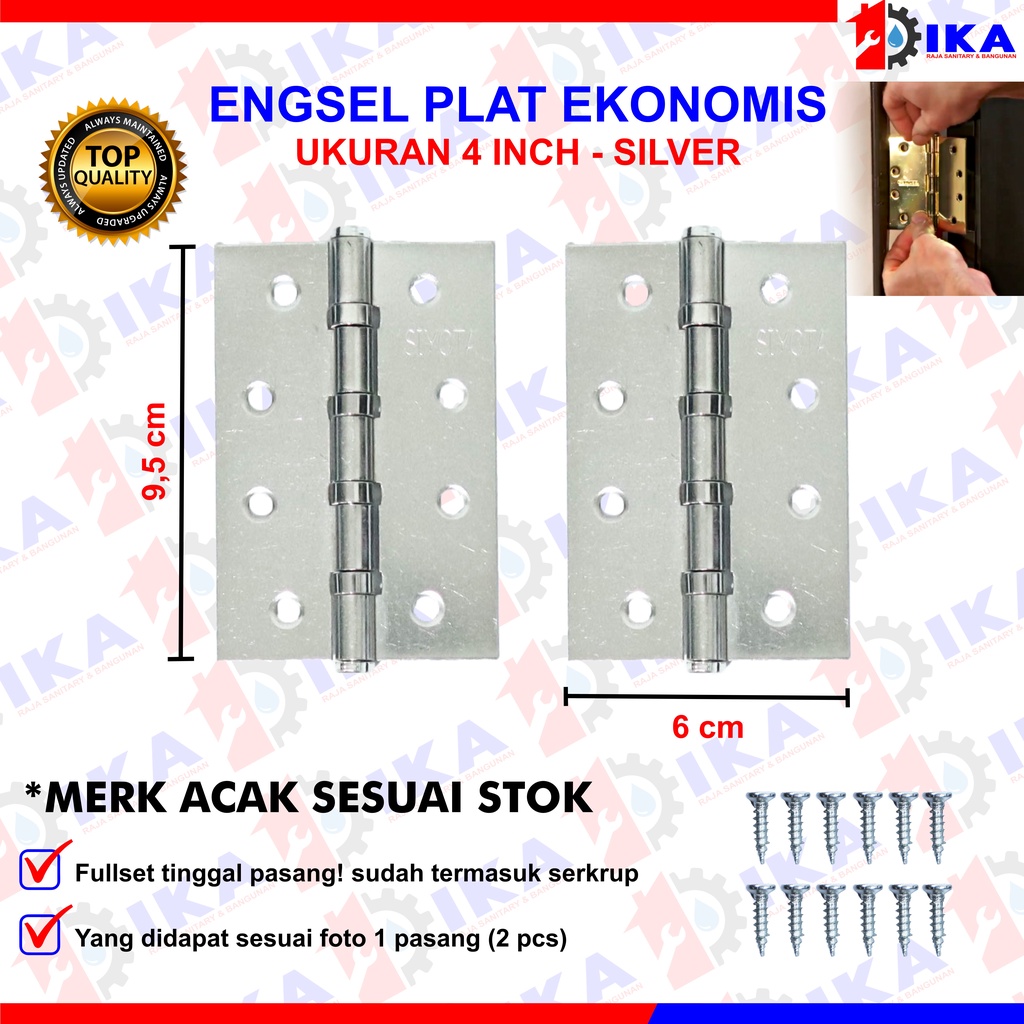 Engsel Plat Engsel Plat Jendela Engsel Pintu Engsel jendela  3&quot; 4'' inch tebal 1,3 mm baja tahan karat 3&quot; inch x 2,5 &quot; 4 &quot; inch x 2,5&quot; inchi 6,2 cm x 9,5 cm  inchi 6,2 cm x7,5 cm