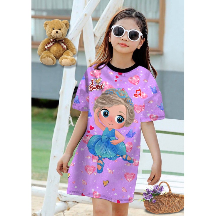 VC-DRESS ANAK PEREMPUAN MOTIF FULL PRINT / DASTER UMUR 3-8 TAHUN