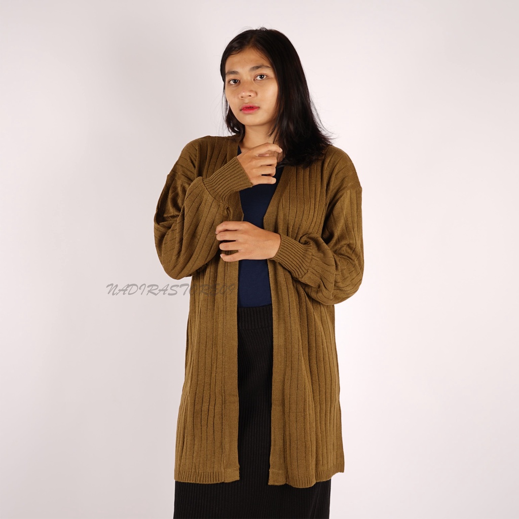 CARDIGAN RAJUT LONGKARDI  BALON