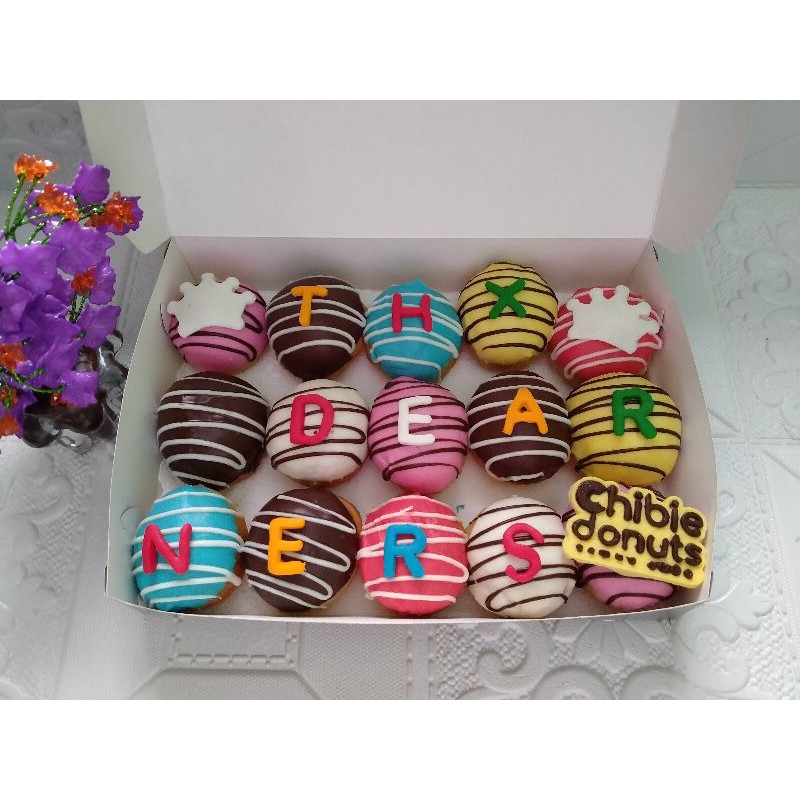 Donat Ultah Huruf Kecil 15 pcs CHIBIE DONUTS