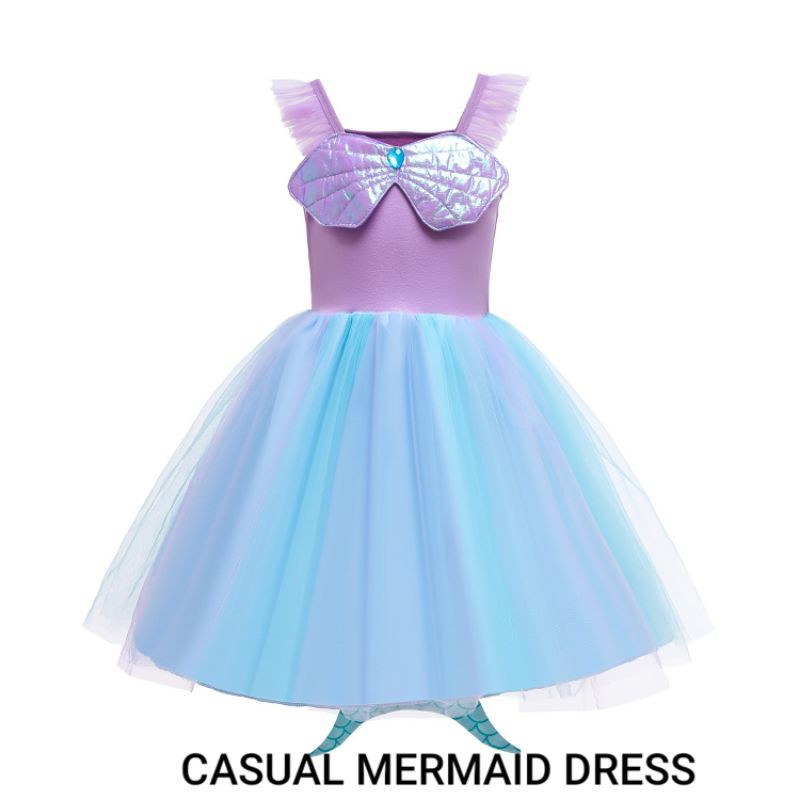 CASUAL MERMAID DRESS / DRESS PRINCESS ANAK / KOSTUM PRINCESS ANAK / GAUN ULANG TAHUN