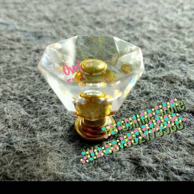 Handle Knob Tarikan Pentol Crystal Kecil Kristal Lemari Laci