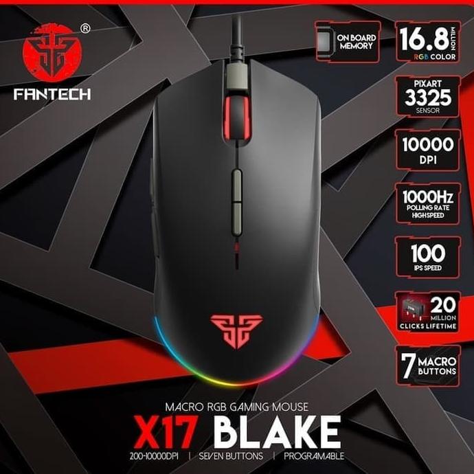 Fantech X17 Blake Macro RGB Gaming Mouse 7 Button 10000 DPI