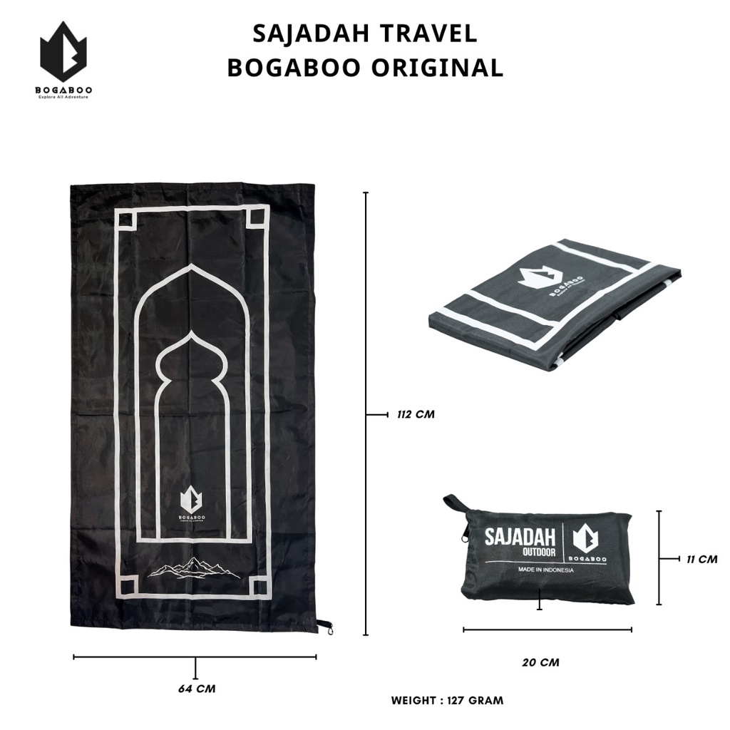 SAJADAH OUTDOOR BOGABOO - SAJADAH TRAVELLING - SEJADAH SOUVENIR UMROH - ALAT SHOLAT - SAJADAH PORTABLE - SAJADAH WATERPROOF - SAJADAH 2 LAPIS