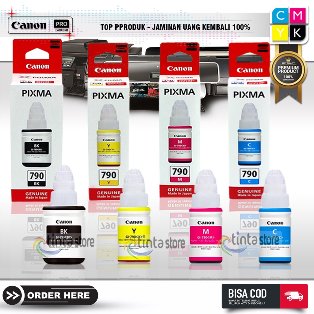 Tinta printer canon pixma 790 SERIES G1010 G2010 G1000 G2000 G3000 G4000 G3010 G4010