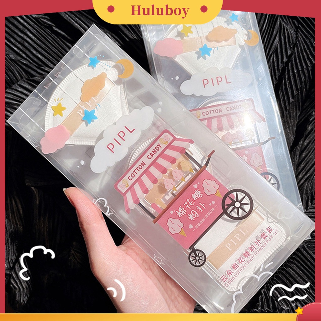 Huluboy Huluboy♡ 3 Pcs Spons Puff Makeup Portable Bahan Lembut Breathable Untuk Foundation Cair