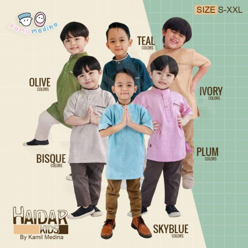 READY SET KOKO KEMKO CELANA HAIDAR KIDS BY KAMIL MEDINA LINEN TWILL STRETCH 3.4.5.6.7.8.9 TAHUN