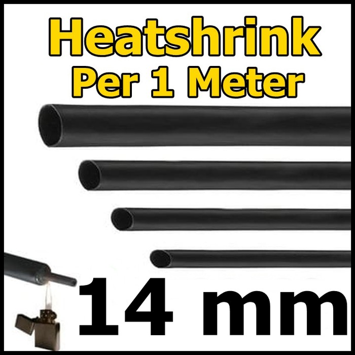 Heatshrink Selang Bakar 14mm 1Meter 1M Selongsong ciut Pembalut Kabel