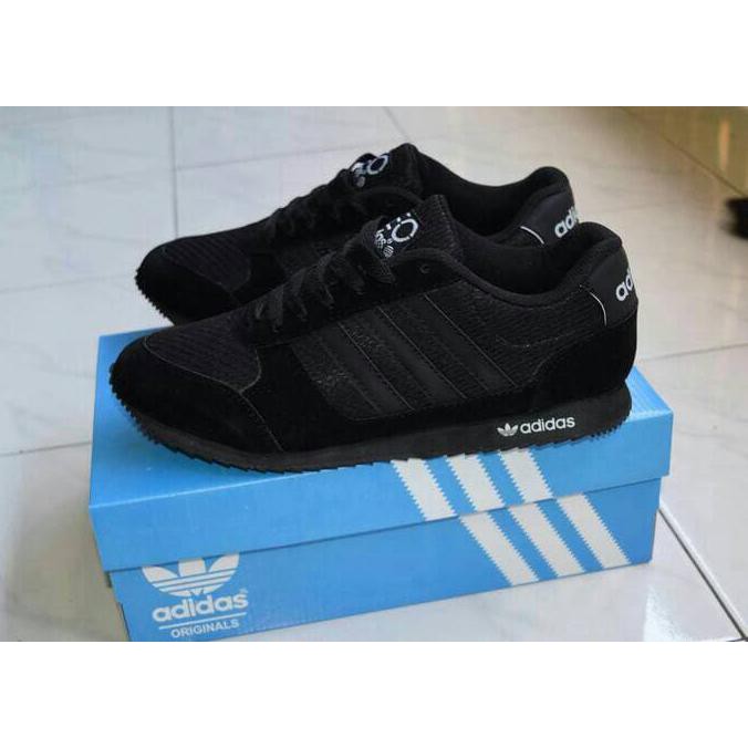 Sepatu Sekolah Adidas Neo Full Black Hitam Anak Pria Cowo Laki Murah