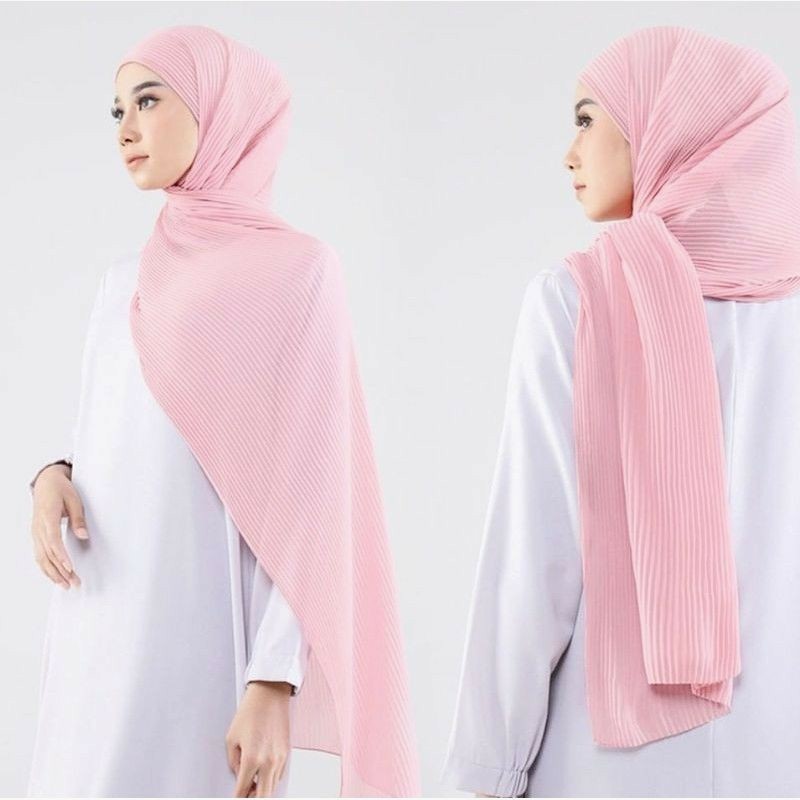 Pashmina Plisket Shawl lidi full  Pasmina premium Hijab Instant/Pashmina pleated shawl obral murah
