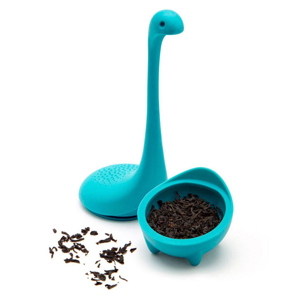 QUINTON Dinosaurus Tea Infuser Tahan Panas 1pcs Silikon Food grade Untuk Loose Tea Drinkware Alat Seduh Teh Saringan Teh