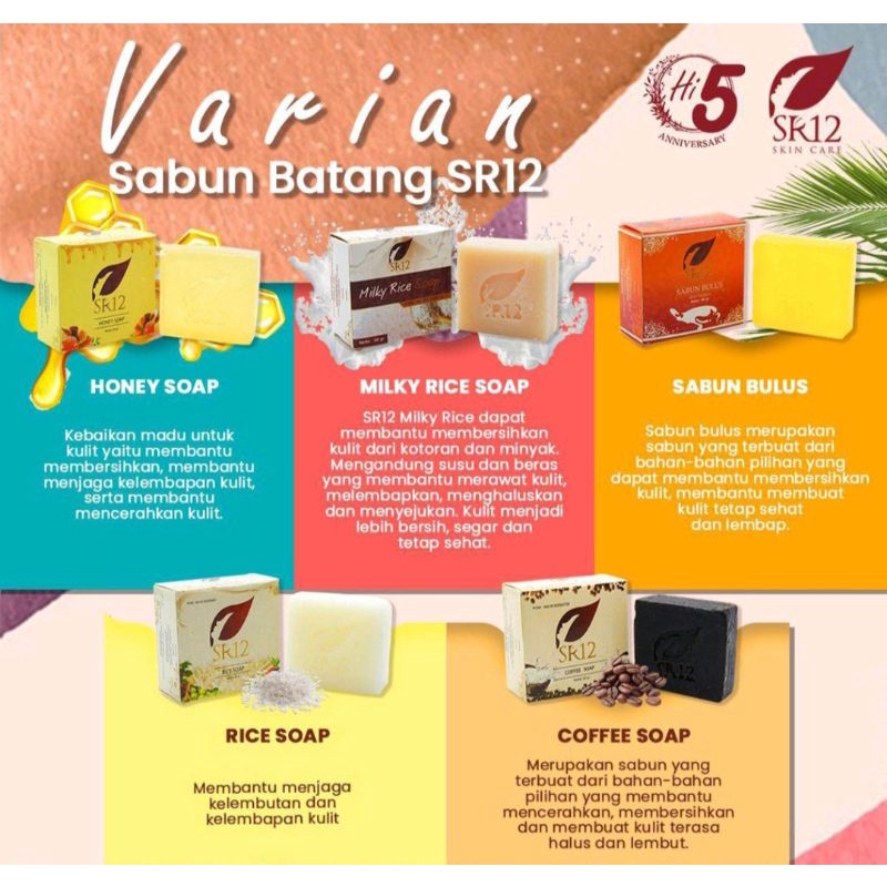 TERLARIS HERBAL SOAP SR12 SABUN HERBAL / sabun madu / sabun beras / sabun kopi / sabun bulus / sabun susu