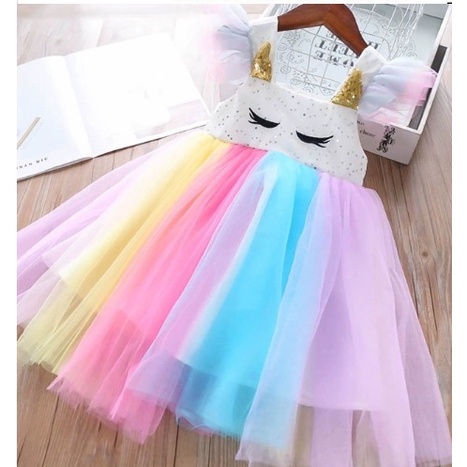 dress unicorn tutu rainbow baju anak kuda unicorn import UNICORN ALIS MATA dress ulang tahun