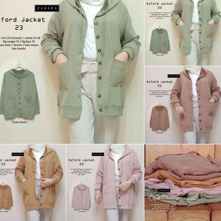 (READY) OXFORD JAKET BY ZAHARA JAKET HOODIE WANITA OVERSIZE