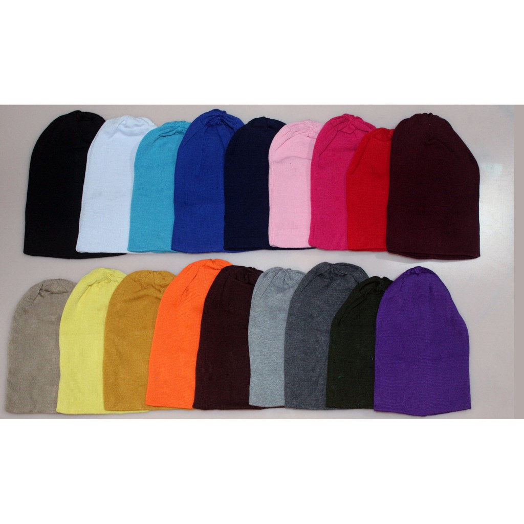 Kupluk topi beanie hat warna warni spandex topishopee