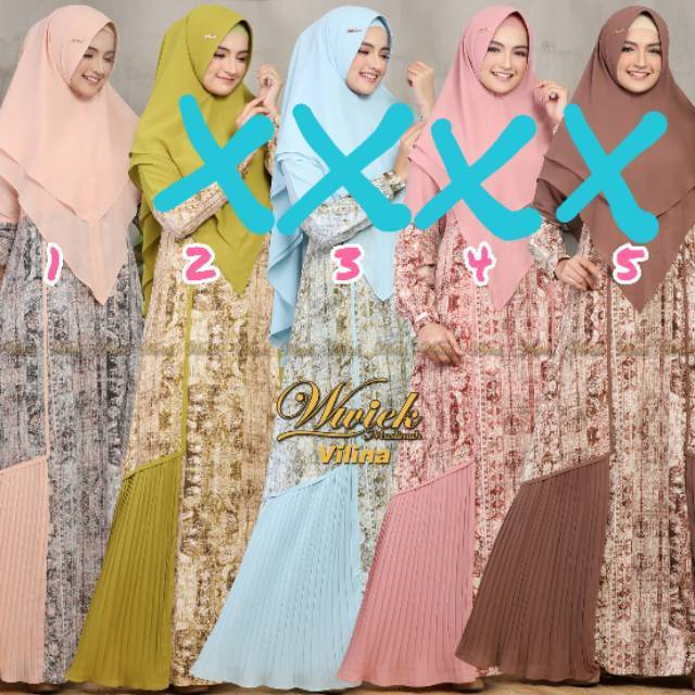 Gamis Syar'i VILINA SET Original By Wwiek Muslimah.