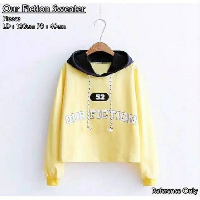 Fourfashion SWEATER CROP OUR FICTION HOODIE CASUAL