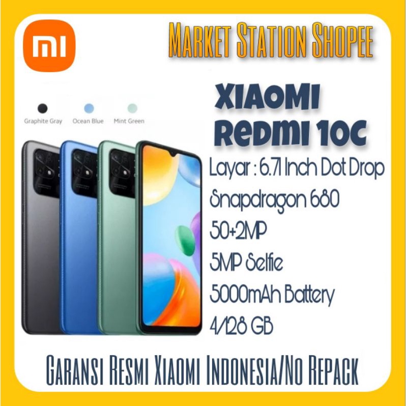 Xiaomi Redmi 10C 4/128 GB - Garansi Resmi Xiaomi Indonesia