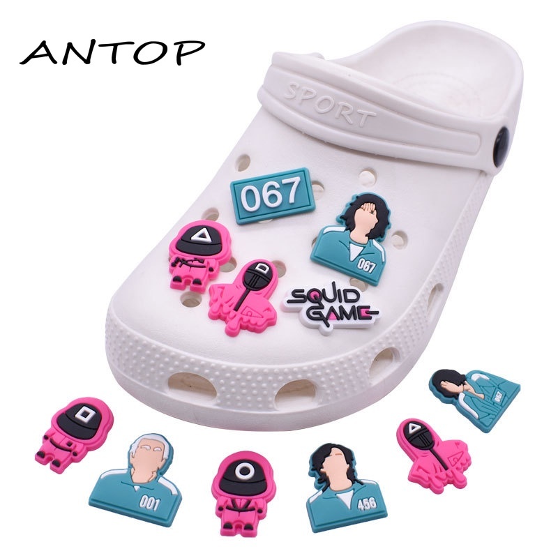 Sepatu Lubang Baru Aksesoris Gesper Dekoratif Sepatu Karet Lembut Pvc Sepatu Bunga Gesper Squid Game ANTOP