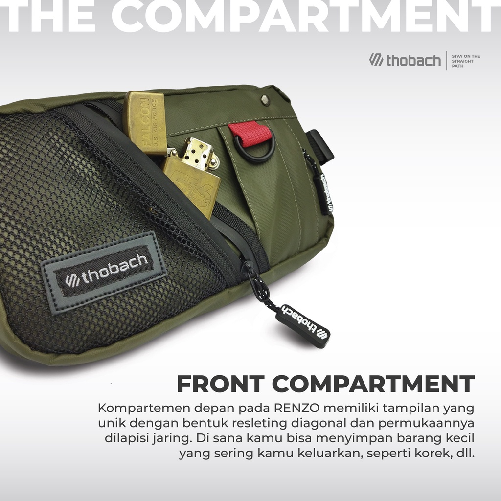 THOBACH-WAISTBAG WATERPROOF RENZO TAS PINGGANG PRIA WANITA