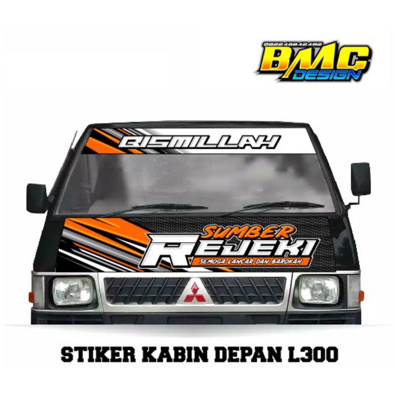 stiker kabin depan + Lis kaca L300