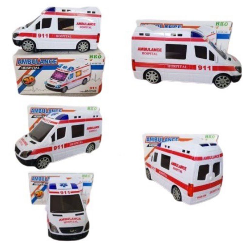 Mobil Ambulance Hospital Mobil 911 / Mainan Anak Mobil Ambulance Hospital 3D Resque Force 911